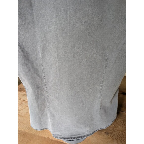 Asos Design Button Down Shirt Mens Large Gray Chambray Short Cuff Sleeve Casual - Picture 11 of 16